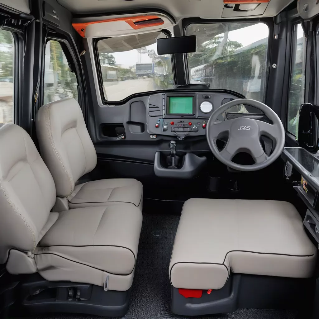 Intérieur d'un tracteur Jac