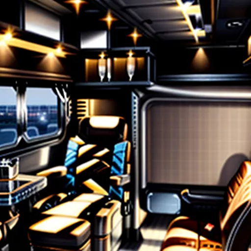 Luxurious and modern interior of a Freightliner truck