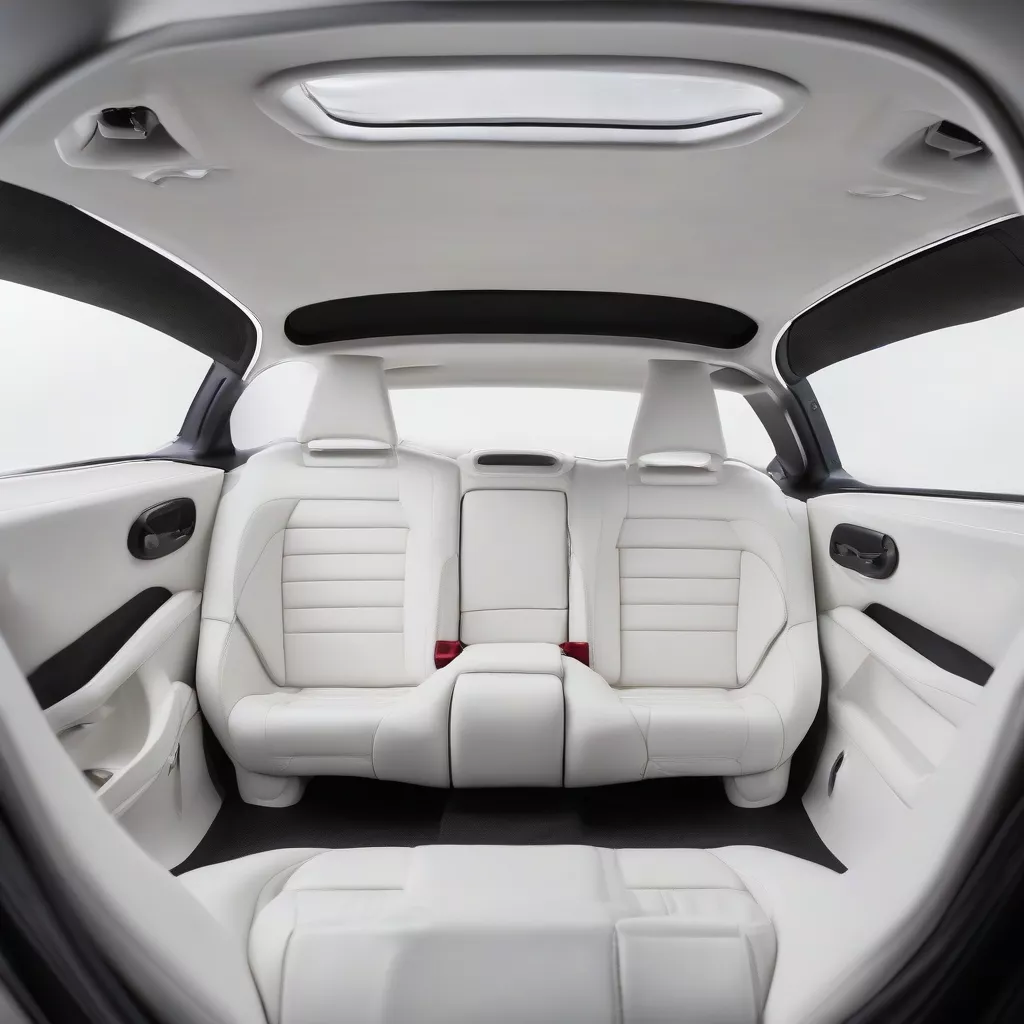 Nội thất xe ô tô 4 chỗ màu trắng