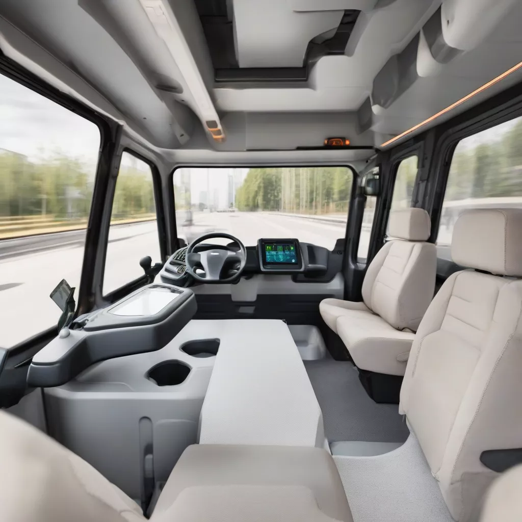 Interior of a Thai electric truck