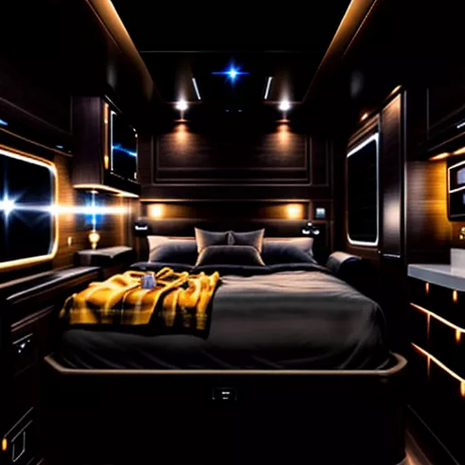 लक्ज़री स्लीपर बस का इंटीरियर