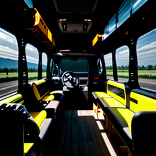 विभाजक के साथ स्पार्क वैन का इंटीरियर