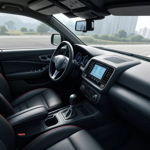 Interior of the Chenglong LZ1250 15-ton canvas truck