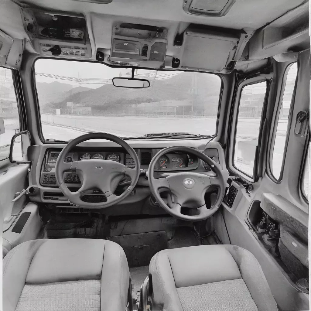 デウ3軸6x4 7トン6段クレーン搭載トラックCSS106のインテリア