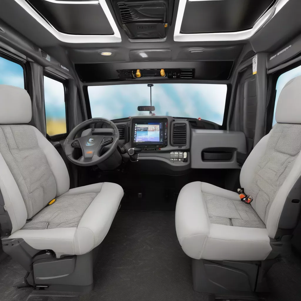 解放悍V四桥驾驶室内部