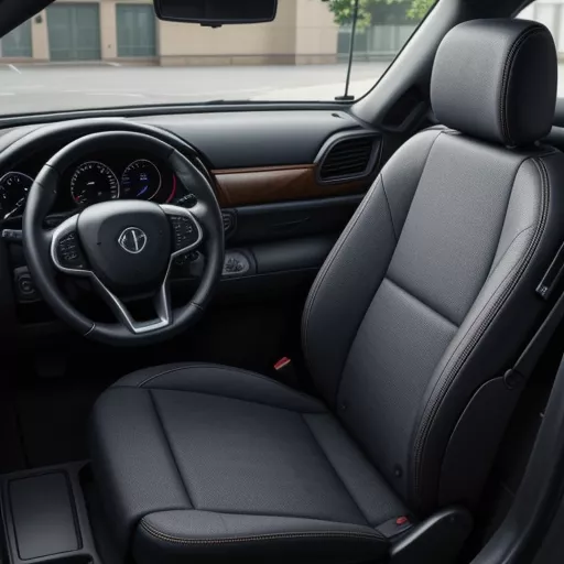 Interior of the TMT Tata 9-ton canvas truck