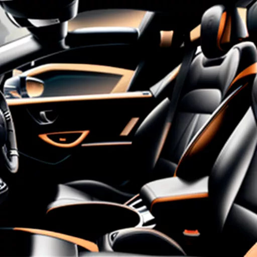 Interior of a 2-door sports car