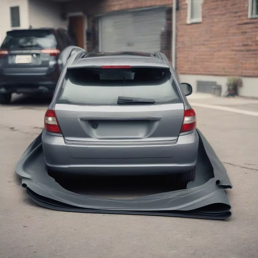 Damaged car door rubber seal