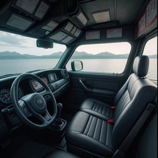 Interior of the Shacman 340HP tractor truck cabin