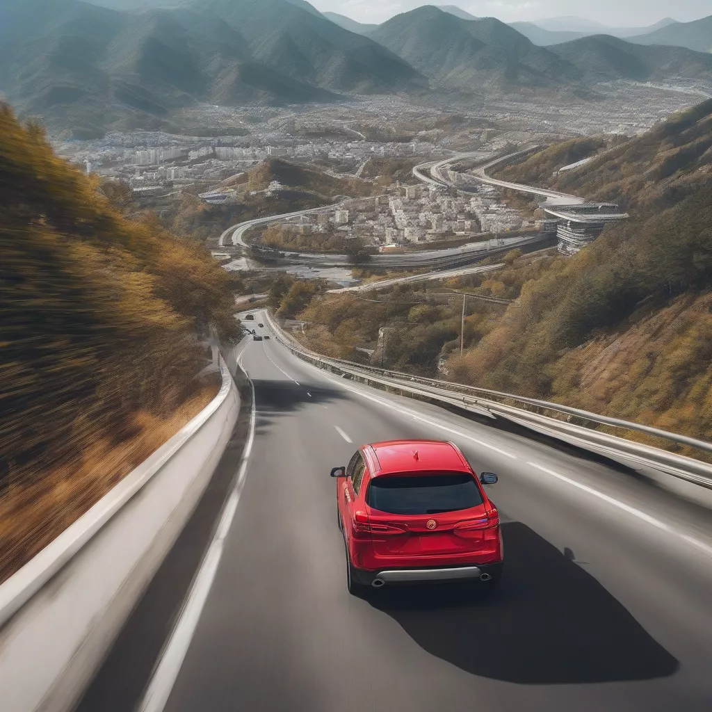 Xe ô tô di chuyển trên đường