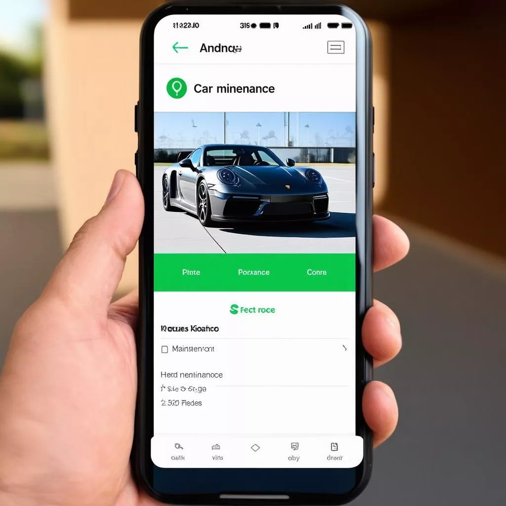 Car maintenance software on a phone