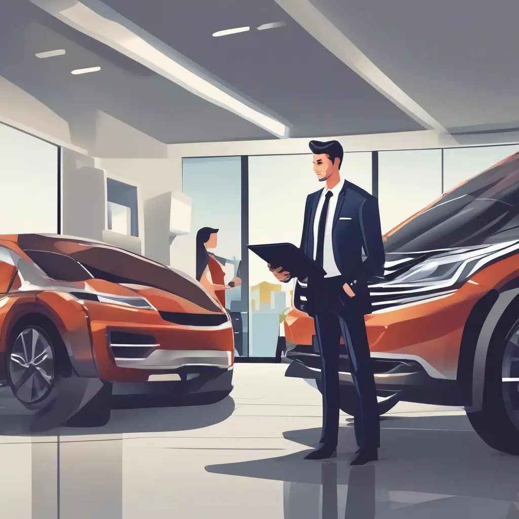 Sale ô tô đang làm việc tại showroom