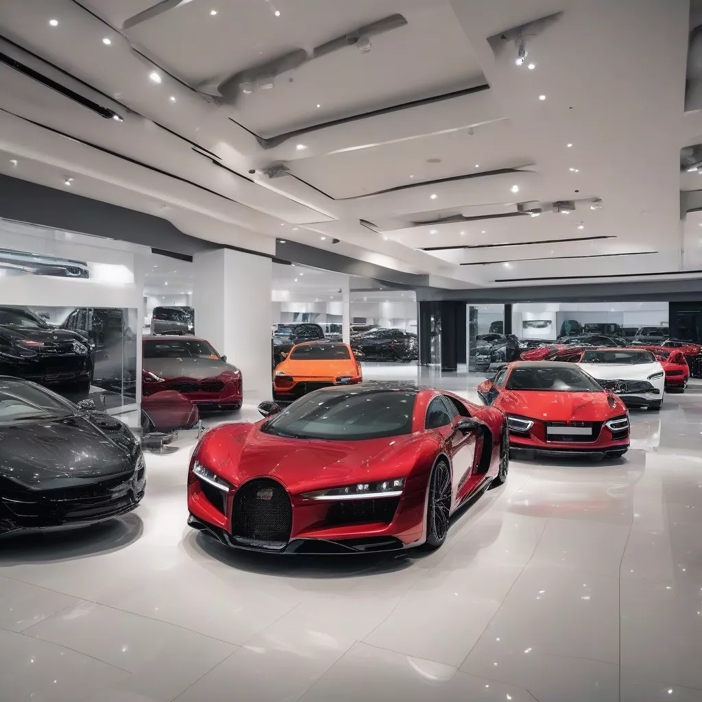 Modern and luxurious car showroom