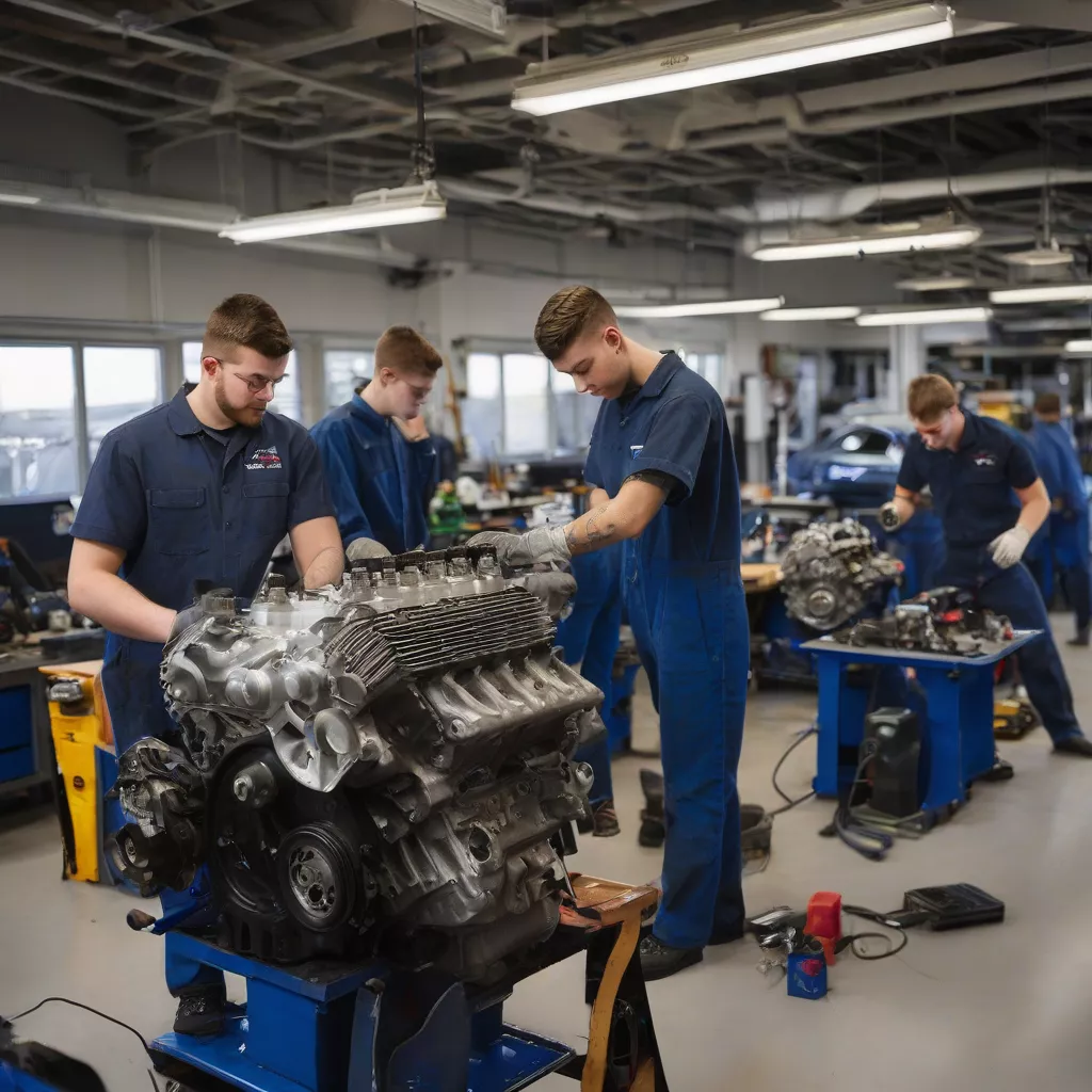 Students Practicing Auto Repair