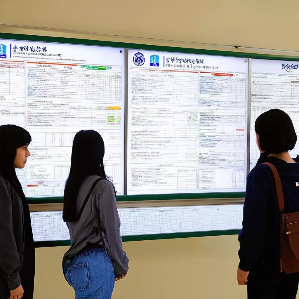 Sinh viên đang tìm hiểu thông tin tuyển sinh