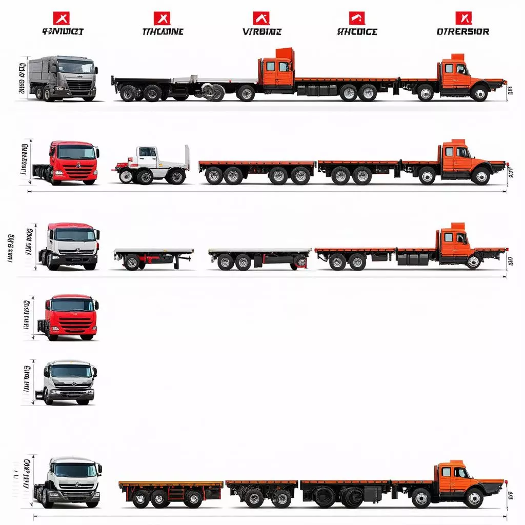 So sánh chiều rộng cơ sở các dòng xe tải