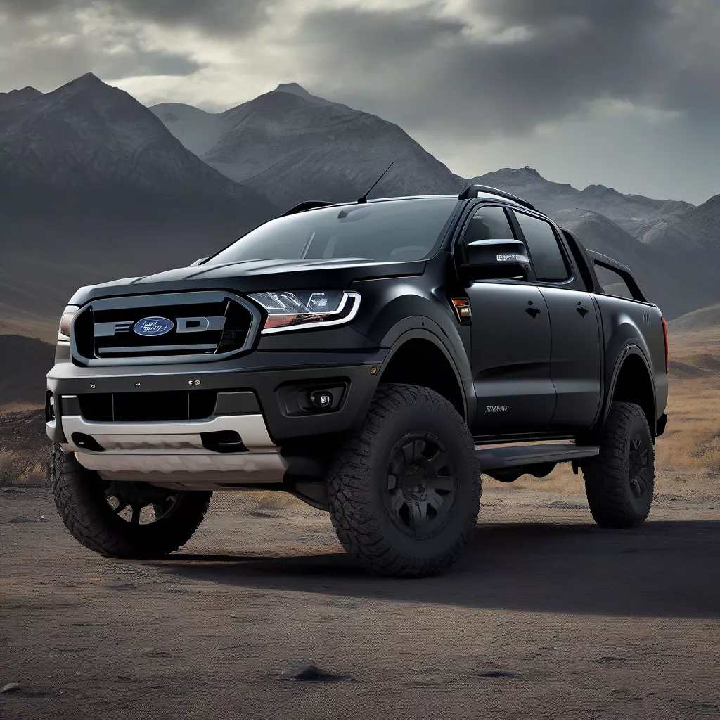 फोर्ड रेंजर पर मैट ब्लैक पेंट