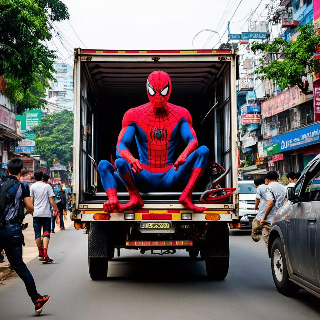 Even Superheroes Need a Truck: Spider-Man's Hanoi Ride
