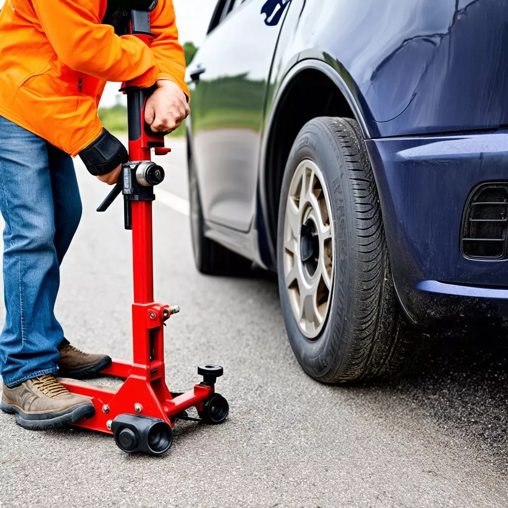 Using a 12V car jack