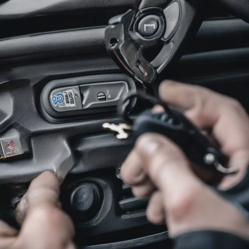 Technician repairing a car key