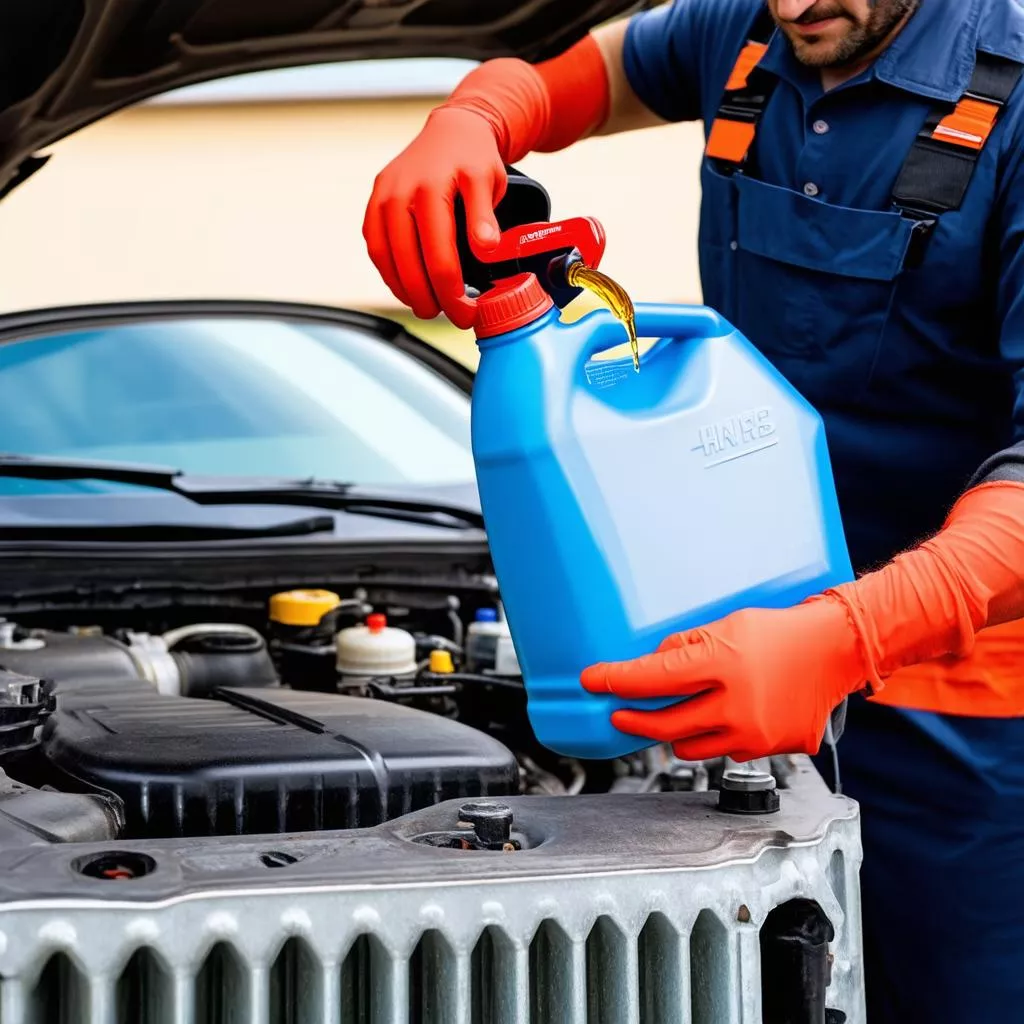 Flushing a car radiator