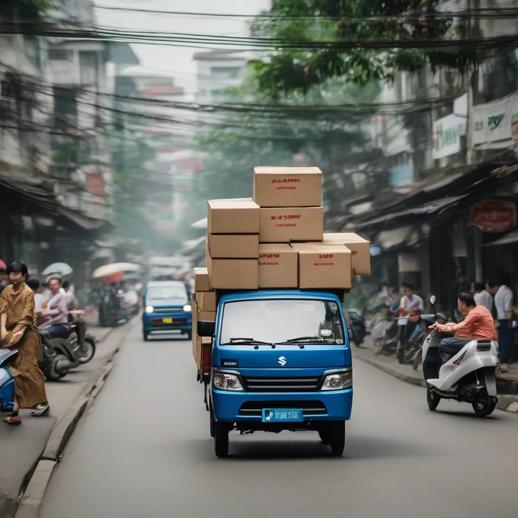 Suzuki Carry Pro flatbed truck in the city