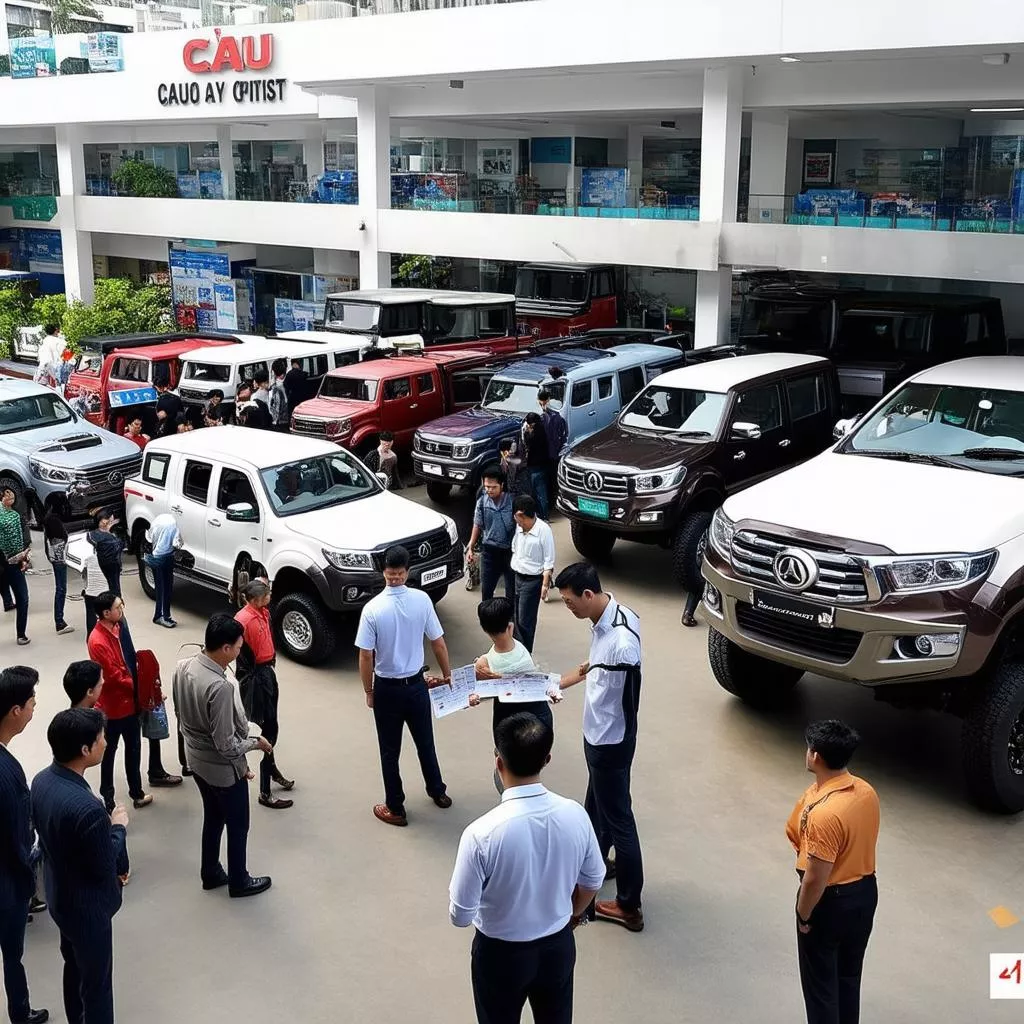 Sàn ô tô Cầu Giấy trưng bày xe tải