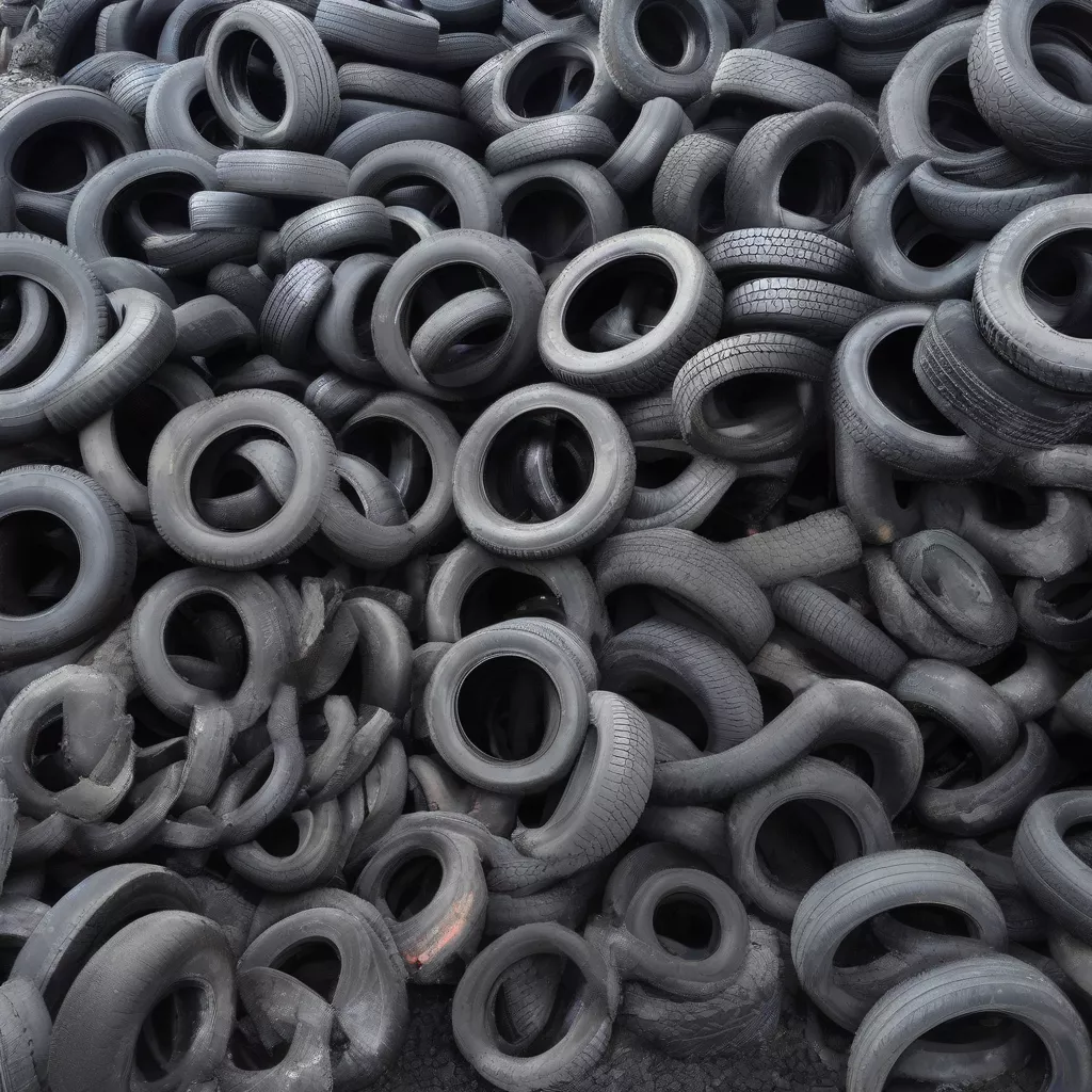Process of recycling old tires into new materials