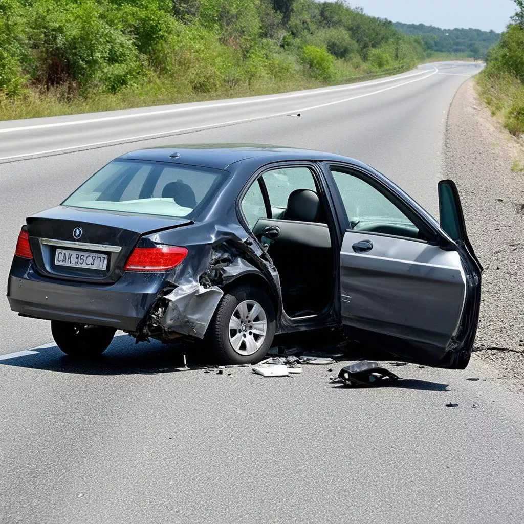 Car accident caused by tire issue