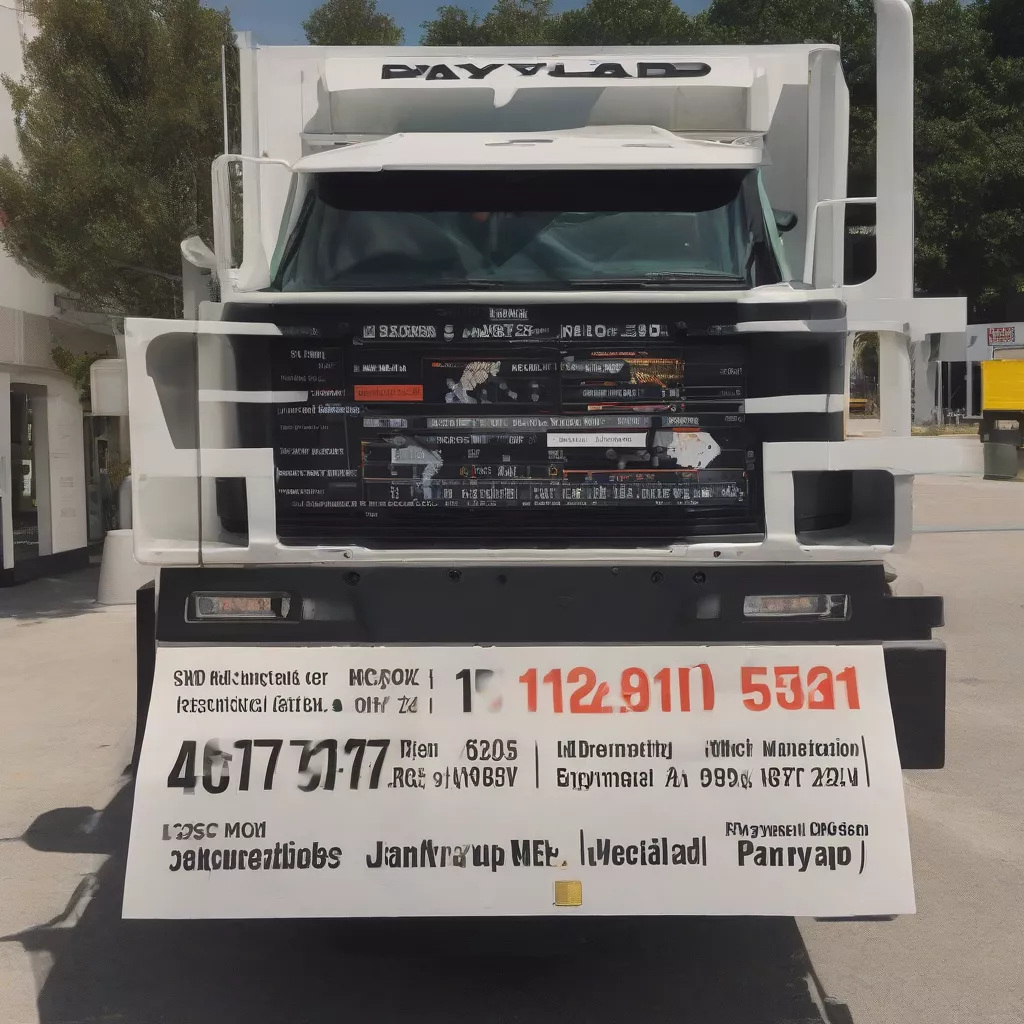 Close-up view of a truck's payload indicator
