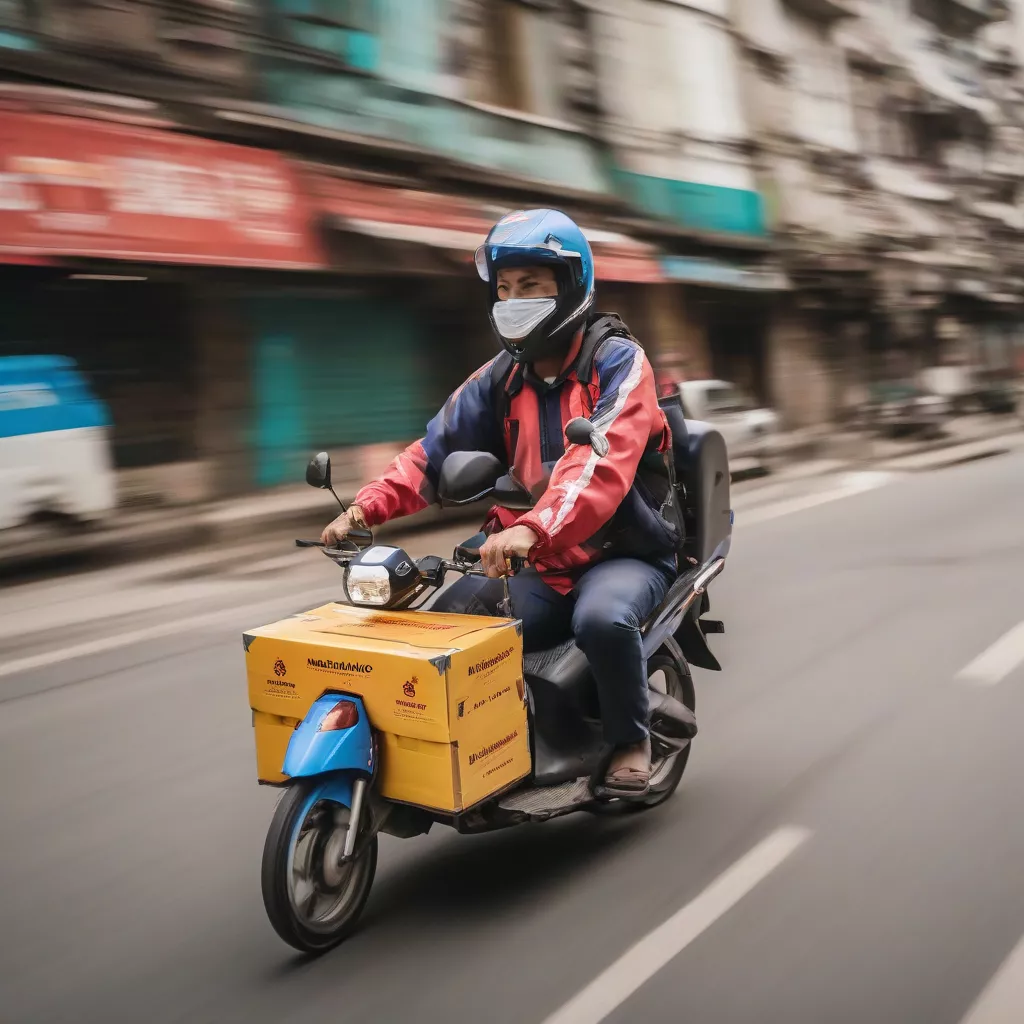 Tài xế Ahamove giao hàng