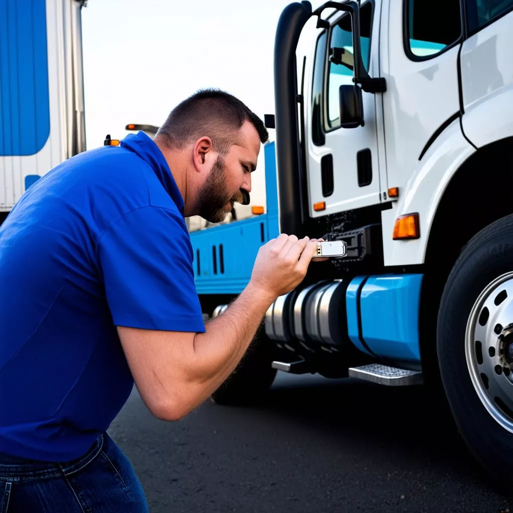 Tài xế cầm USB vào ô tô