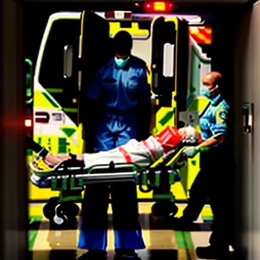 एम्बुलेंस चालक मरीज को अस्पताल ले जा रहा है