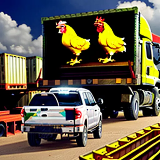 Tải Xe Chở Gà Vào Trang Trại