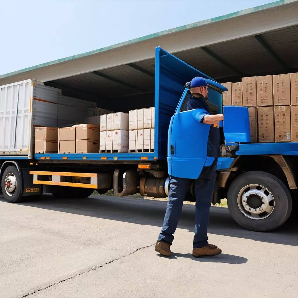 Tài xế chở hàng