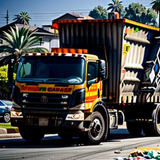 Motorista de camião do lixo a trabalhar