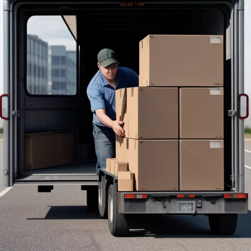 Driver loading goods onto a truck