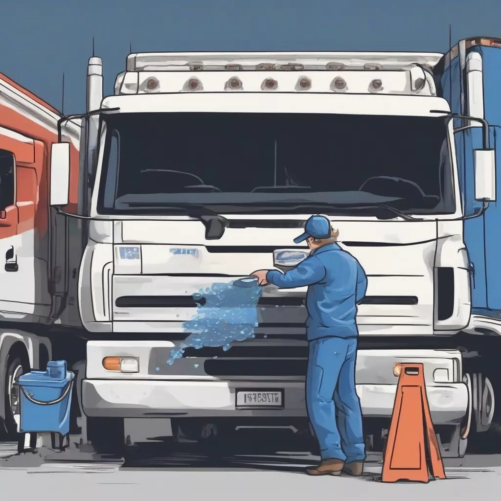 Condutor a abastecer o depósito do líquido limpa para-brisas