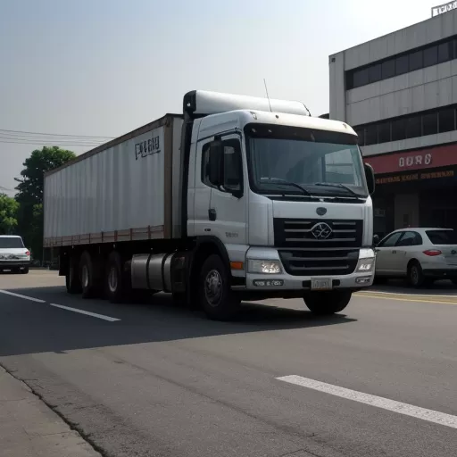 Driver parking a truck in a Hanoi parking lot