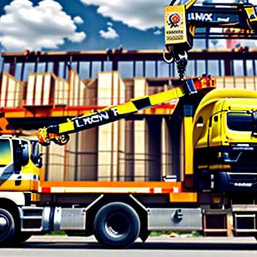 Driver inspecting a 3-ton crane truck
