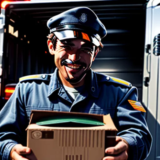 Tài xế đang kiểm tra hàng hóa