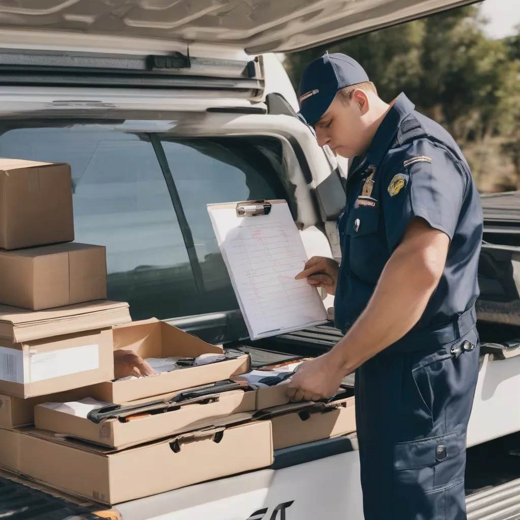 Tài Xế Đang Kiểm Tra Hàng Hóa