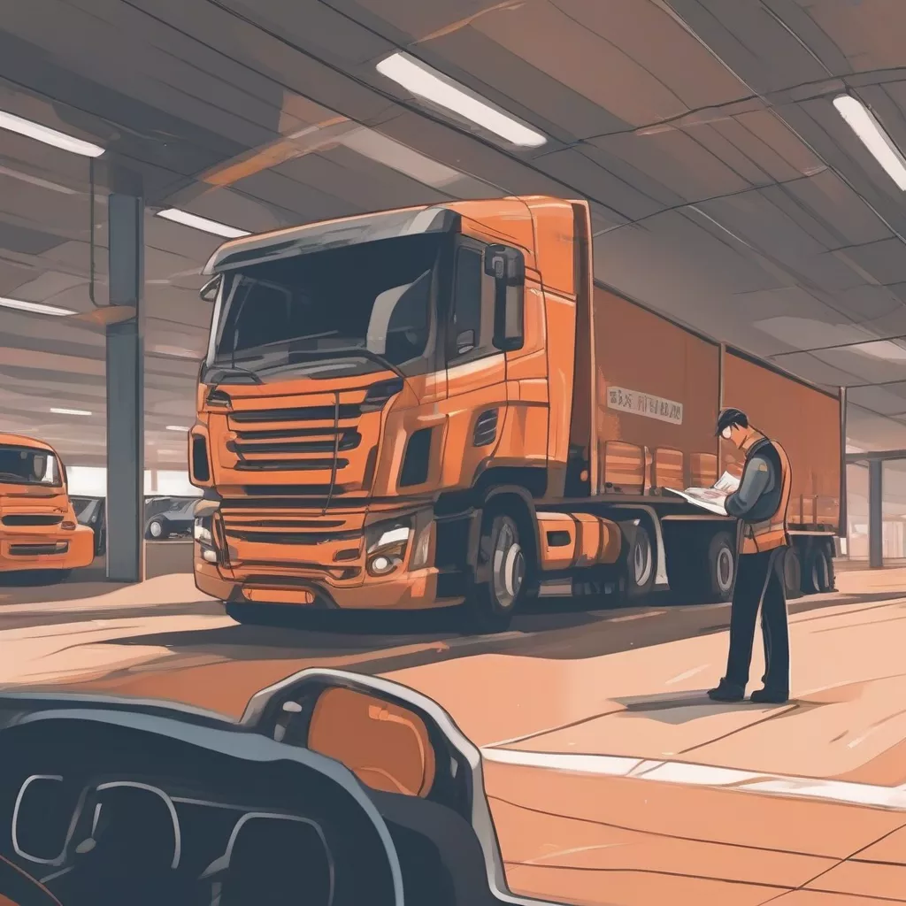 Driver Checking Truck Dispatch Order