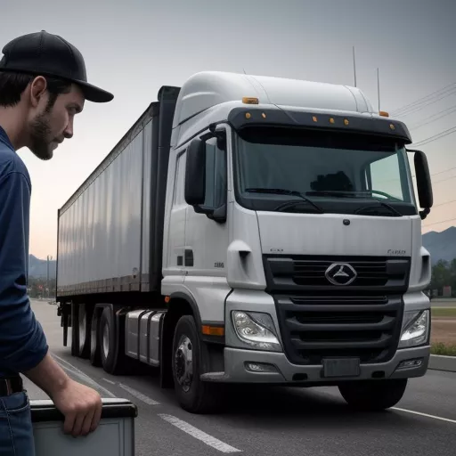 Chauffeur Vérifiant la Charge Utile d'un Camion