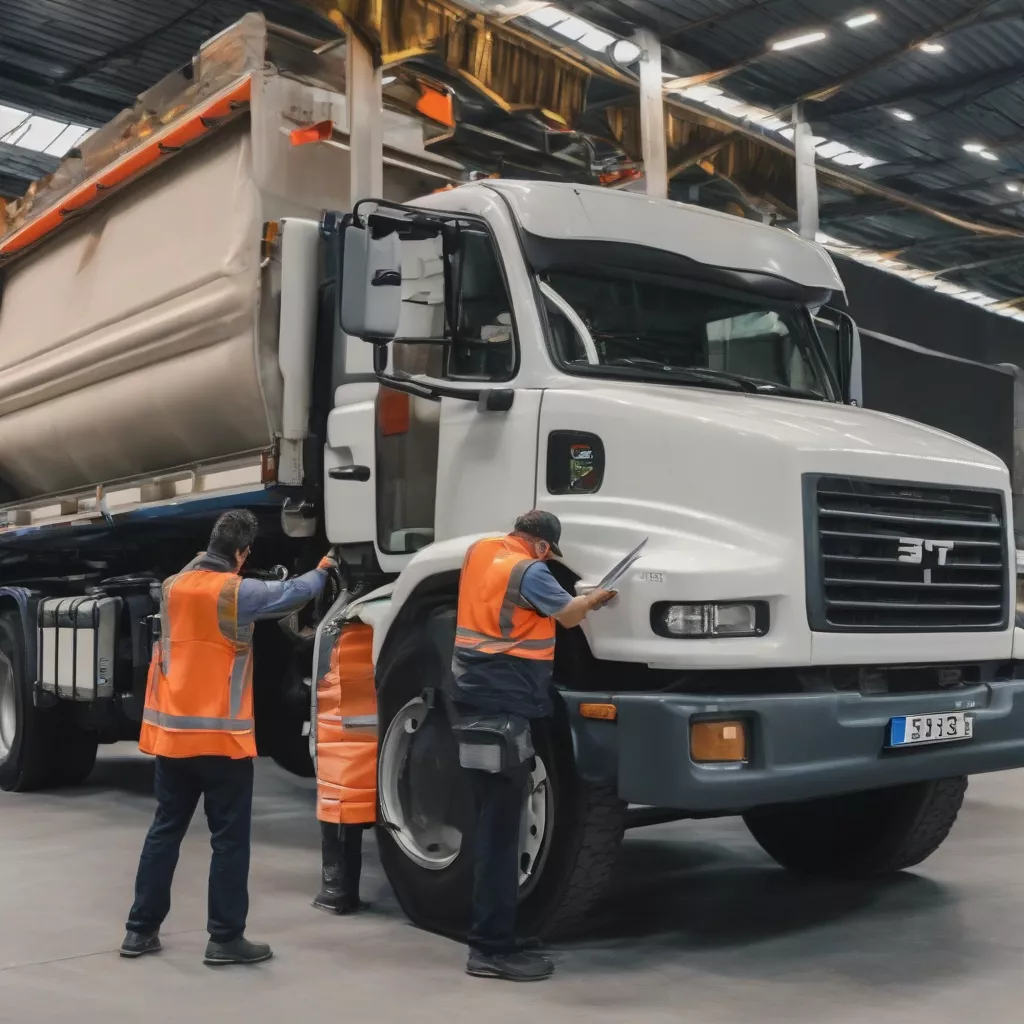 एक ड्राइवर 3.5 टन ट्रक की जाँच कर रहा है