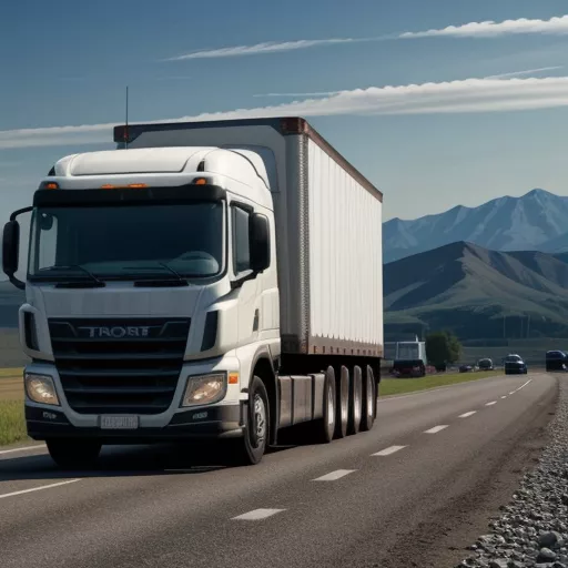 트럭을 점검하는 운전자