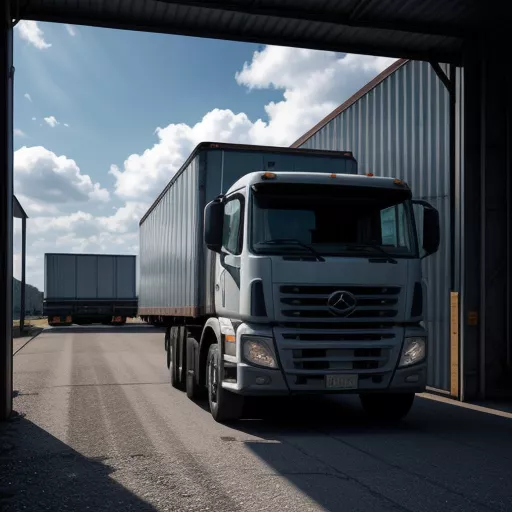 Tài xế đang kiểm tra xe tải