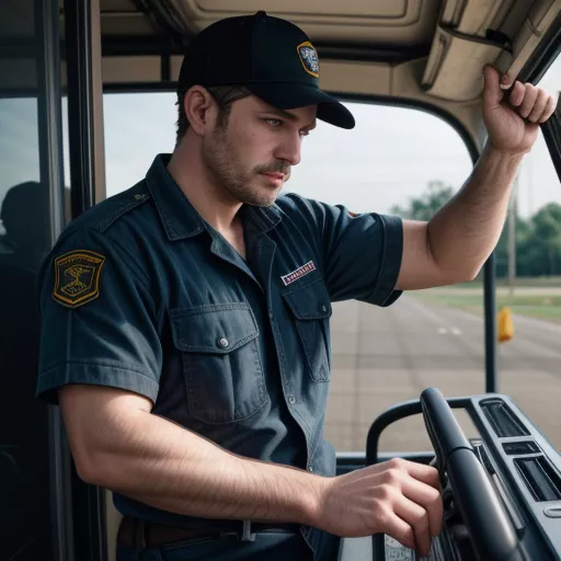 Tài xế đang kiểm tra xe tải