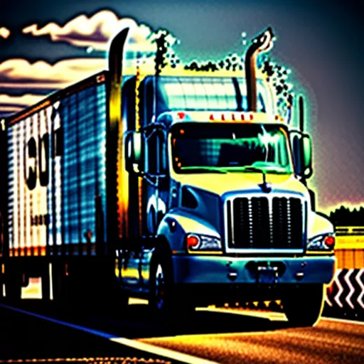 Truck driver inspecting a truck