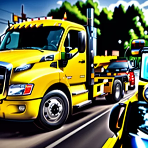 Chauffeur inspectant un camion avec plaque d'immatriculation jaune